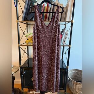 H&M Burgundy Beaded Boho Tunic Dress